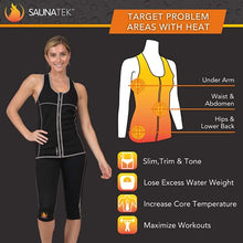 Load image into Gallery viewer, SaunaTek Women's Sauna Sweat Suit Vest for Exercise and Heat Training, Neoprene Tank Top Waist Trainer Vest for Abdomen and Back, Medium