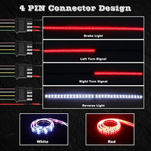 Load image into Gallery viewer, MJIYA LED Truck Tailgate Light Bar Strip, 60 Inch Red Brake Light White Reverse Running Turn Signal Tail Lights for Pickup Trailer Jeep SUV RV Van Dodge, No Drill Install (2 Row 60 Inch)