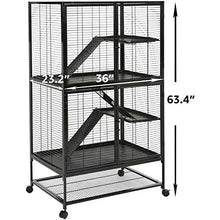 Load image into Gallery viewer, AmazonBasics Small Animal Metal Pet Cage with Wheels, Two-Story (63-Inch)