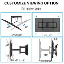Load image into Gallery viewer, MOUNTUP TV Wall Mount, Full Motion TV Mounts for Most 47 to 90 Inch Flat Curved TVs Up to 154lbs, Wall Mount TV Bracket with Dual Articulating Arm, Max VESA 800x400, Fits 16" to 24” Stud