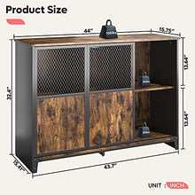Load image into Gallery viewer, Bestier Home bar Cabinet | Sliding Mesh Door Barn Liquor Cabinet | Home bar Furniture | Kitchen Storage Cabinet & Adjustable Sheleves Glass Wine Rack