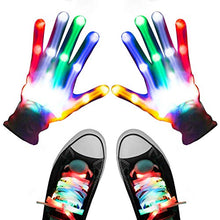 Load image into Gallery viewer, Aywewii LED Gloves, Light Up Gloves for Kids, Flashing LED Gloves with LED Shoelaces Set, Children LED Gloves Glow Flashing Novelty Kids Toys for Best Costume Gift Indoor(White)