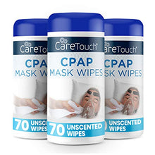 Load image into Gallery viewer, Care Touch CPAP Wipes - Unscented | CPAP Cleaner | 3 Packs of 70 Unscented CPAP Mask Cleaning Wipes (210 Total)