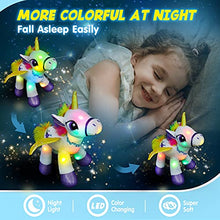 Load image into Gallery viewer, Houwsbaby Light Up Stuffed Unicorn Glow at Night Soft Horse LED Plush Toy Glitter Gift for Kids Boys Girls Companion Pet Holiday Birthday, 14'' (White)