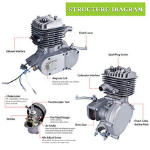 Load image into Gallery viewer, Yaheeda 80CC Bicycle Engine Kit,Motorized Upgrade Bike 2-Stroke Conversion Kit,DIY Petrol Gas Engine Bicycle Motor Kit Set for 24", 26" and 28" Bikes (Silver)