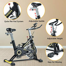 Load image into Gallery viewer, PYHIGH Indoor Cycling Bike Stationary Exercise Bike, Comfortable Seat Cushion, Ipad Holder with LCD Monitor for Home Cardio Workout Bike