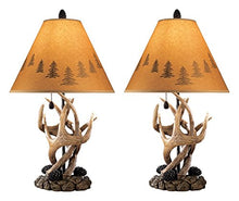 Load image into Gallery viewer, Signature Design by Ashley - Derek Antler Table Lamp - Mountain Style Shades - Rustic