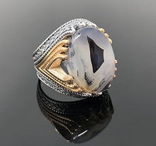 Load image into Gallery viewer, KAR Rare Find 925K Sterling Silver Yemeni Agate(Aqeeq) Men's Ring P5C (11)