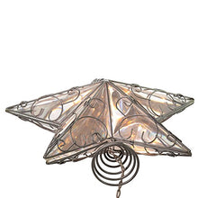 Load image into Gallery viewer, Snowfall Kurt Adler 10 Light 5 Point Silver Wire Star Treetop