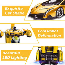Load image into Gallery viewer, AMENON Remote Control Transform Car Robot Toy with Lights Deformation RC Car 2.4Ghz 1:18 Rechargeable 360°Rotating Stunt Race Car Toys for Kids Boys Girls Age 8 9 10 11 Year Old Easter Toy Gifts