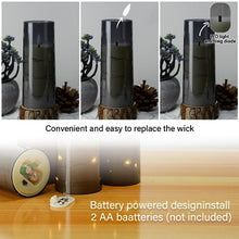 Load image into Gallery viewer, kakoya Flameless LED Candles with Timer 9 Pc Flickering Flameless Candles for Romantic Ambiance and Home Decoration Durable Acrylic Shell,with Embedded Star String,Battery Operated Candles(Grey)