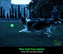 Load image into Gallery viewer, Glow in The Dark Balls for Dog, Light Up Dog Fetch Toy Balls for Large and Small Dogs, Come with a 21 LED UV Flashlight for The Best Glowing Effect at The Night (R&L 2 Pack - 2.5 inch)