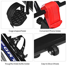 Load image into Gallery viewer, GYMAX Indoor Cycling Bike, Adjustable Exercise Bike with LCD Display, Comfortable Seat Cushion & 5-Position Adjustable Saddle, Professional Exercise Bike for Home Office Gym (Black+Blue)