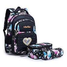 Load image into Gallery viewer, Windtook Kids School Backpack for Girls Elementary Student Bags with Insulated Lunch Bag Pencil Case 3 in 1 Bookbags