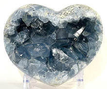 Load image into Gallery viewer, King Size 6.1" 6.2LB Ice Sky Blue Celestite Geode Heart Sparkling Natural Druzy Crystal Cluster Mineral Celestine Stone Specimen - Madagascar