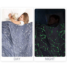 Load image into Gallery viewer, Kanguru Glow in The Dark Constellation Blanket, Christmas Thanksgiving Blanket Gifts for Birthday Kids Women Girls Boy Best Friend