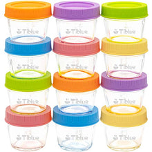 Load image into Gallery viewer, Glass Baby Food Storage Containers Set of 12, Leakproof 4 oz Glass Baby Food Jars with Lids & Marker, Reusable Small Glass Baby Food Containers for Infant & Baby, Freezer, Microwave & Dishwasher Safe