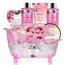 Load image into Gallery viewer, Bath Set for Women - Body&Earth 8 Pcs Gift Basket with Cherry Blossom & Jasmine Scent, Includes Bubble Bath, Shower Gel, Body & Hand Lotion, Bath Salts and More, Perfect Gifts Set for Home Relaxation