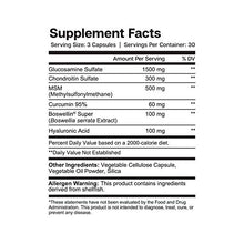 Load image into Gallery viewer, Glucosamine Chondroitin MSM Boswellia Serrata Hyaluronic Acid Supplement - Essential Elements | Joint Support Antioxidant Supplement for Flexibility - 90 Capsules
