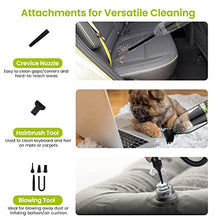 Load image into Gallery viewer, Handheld Vacuum Cleaner Cordless, UOKIER Hand Vacuum&Air Blower 2-in-1, Mini Portable Hand Held Vac with 6500PA Strong Suction Rechargeable Li-ion Battery for Pet Hair, Home and Car, 2 Speeds