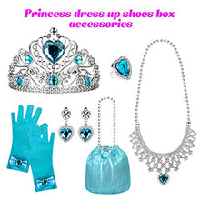 Load image into Gallery viewer, Princess Dress Up Shoes Set Girls Role Play Shoes Pretend Jewelry Toys Set Gift Set 4 Pairs of Shoes Kit Collection of Tiara Crown Earrings Necklace Rings Handbag Gloves for Girls Aged 3-6 Years Old