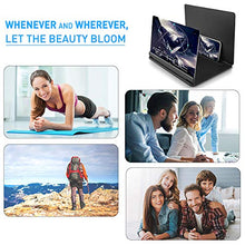 Load image into Gallery viewer, Screen Magnifier for Cell Phone, 3D HD Mobile Phone Screen Magnifier 12" Foldable Phone Stand,Phone Projector for Movies, Videos, and Gaming. iPhone Accessories Cool Gadgets for Men