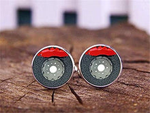 Load image into Gallery viewer, Death Devil Art Picture Cuff Links,Brake Disc Cufflinks, tie Clips, Brake pad Cufflinks, car Fans Gifts, Wedding Jewelry, Automotive Engineers Gifts, Groom Gifts, Men's Gifts,Gift of Love