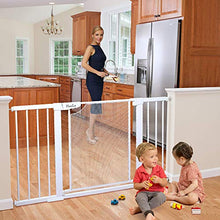 Load image into Gallery viewer, Heele 29.5-51.5 Inches Extra Wide Auto Close Baby Gate Metal Mesh Easy Walk Thru Swing Door Child Gates for Stairs Doorway Hallway Kitchen,Indoor Safety Gate for Kids or Pets,Pressure/Hardware Mounted