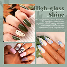 Load image into Gallery viewer, Beetles 5Pcs Nail Art Liner Brushes with 36 Pcs Gel Green Red Purple Brown Nail Art Kit with Glossy & Matte Base Top Coat