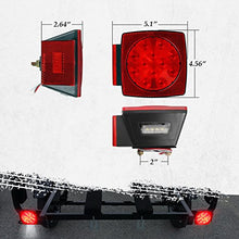 Load image into Gallery viewer, Partsam 12V Waterproof Square Led Trailer Light,Red LED Stop Turn Tail License Brake Running Light Lamp for Trailers Under 80" Boat Trailer Truck Marine Camper RV Snowmobile,IP68,DOT Compliant