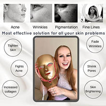 Load image into Gallery viewer, LED Face Mask Light Therapy - 7 Colors Premium Dermawave Photon Mask for Facial and Neck with 192 LEDs - Professional Blue & Red Light for Anti Aging & Skin Rejuvenation - Korean skincare