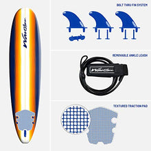 Load image into Gallery viewer, Wavestorm 8ft Classic Longboard Surfboard (Org Burst), AZ22-WSSF800-ORG