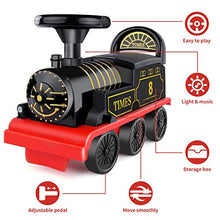 Load image into Gallery viewer, TEMI Ride On Toy Powered Train with Track Early Educational Electric Vehicle Kids Riding Car w/ Lights & Sounds Storage Seat Gift for Children Baby Toddlers Boys & Girls Age 2-6