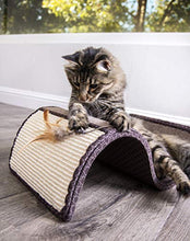 Load image into Gallery viewer, SmartyKat Scratch Scroll with Feather Toy, Multi-Surface Sisal & Carpet Cat Scratcher, Interactive Scratching Outlet & Lounger