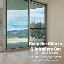 Load image into Gallery viewer, SECURITYMAN Sliding Door Security Bar-Child Proof Sliding Glass Door Bar with Anti Lift Lock - Fits Most Doors & Windows-Adjustable Patio Door Security Bar (19"- 51") (Black)