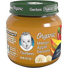 Load image into Gallery viewer, Gerber 2nd Foods Baby Food Jars, Organic Mango Apple Banana, 4 Ounce, Pack of 6