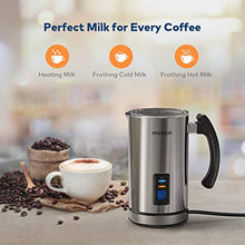Load image into Gallery viewer, Miroco Milk Frother, Electric Milk Steamer Stainless Steel, Automatic Hot and Cold Milk Frother Warmer with Heat Froth Whisks for Latte, Coffee, Hot Chocolates, Cappuccino, Heater with Strix Control