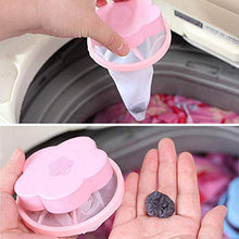 Load image into Gallery viewer, LAO XUE Household Reusable Plum Washing Machine Floating Lint Mesh Filter Bag,4 Pcs Portable Washing Machine Hair Filter Net Pouch(2Blue & 2Pink)
