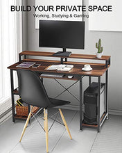 Load image into Gallery viewer, QooWare Computer Desk with Shelves, 47" Writing Desk w/Keyboard Tray & Monitor Stand Riser - Achieve More, Strain Less - Large Desk Space Wooden Study Table for Home Office