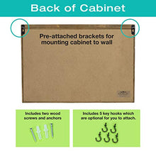 Load image into Gallery viewer, Wooden Rustic Magnetic Chalkboard: 12" x 17" Wall Mounted Entryway Cabinet Includes Cork Board and Erasable Chalk Board Organizer Display Shelf and Key Hooks (White)
