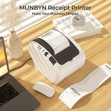 Load image into Gallery viewer, MUNBYN Receipt Printer, Thermal Receipt Printer Works with Windows Mac Chromebook Linux Cash Drawer, USB/Ethernet Port 80mm Printer for POS, High-Speed Auto-Cutter Wall Mount, ESC/POS, ITPP047