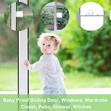 Load image into Gallery viewer, 8 Pieces Sliding Glass Door Child Lock, Child Proof Window Sliding Door Lock, Child Safety Slide Window Locks for Kids Proof Patio Closet Doors No Drilling Tools Needed