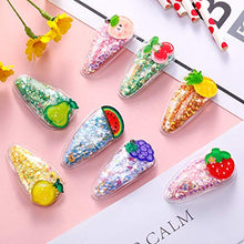 Load image into Gallery viewer, 15 Pieces Snap Hair Clips for Girls Sparkle Fruit Transparent Hair Clips Quicksand Bling Sequin Hairpins Sweet Barrette Styling Accessories Gift for Children Girls