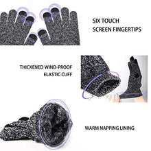 Load image into Gallery viewer, TRENDOUX Driving Gloves, Unisex Knit Winter Touchscreen Glove Men Women Texting Smartphone - Elastic Cuff - Thermal Wool Lining - Stretchy Material Black White - L