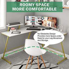 Load image into Gallery viewer, Mr IRONSTONE L-Shaped Desk 50.8" Computer Corner Desk, Home Gaming Desk, Office Writing Workstation with Large Monitor Stand, Space-Saving, Easy to Assemble(Laminate Marble)