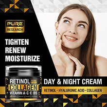 Load image into Gallery viewer, Collagen & Retinol Cream - Anti Aging Cream Face Moisturizer w/ Hyaluronic Acid - Anti Wrinkle Day & Night Retinol Face Cream - 1.7 oz