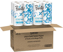 Load image into Gallery viewer, Amazon Brand - Presto! 308-Sheet Mega Roll Toilet Paper, Ultra-Soft, 24 Count