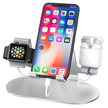 Load image into Gallery viewer, 3 in 1 Aluminum Charging Stand for Apple Watch : Charger Stand Charging Station Dock for iWatch Series 5/4/3/2/1,AirPods, iPad, iPhone 11/11 Pro/Xs/X Max/XR/X/8/8Plus/7/7 Plus /6S /6S Plus