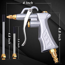 Load image into Gallery viewer, Industrial Air Blow Gun with Brass Adjustable Air Flow Nozzle and 2 Steel Air flow Extension, Pneumatic Air Compressor Accessory Tool Dust Cleaning Air Blower Gun