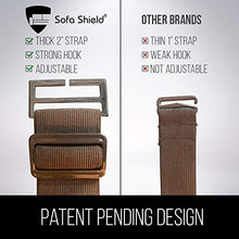 Load image into Gallery viewer, Sofa Shield Original Patent Pending Reversible Large Sofa Protector for Seat Width up to 70 Inch, Furniture Slipcover, 2 Inch Strap, Couch Slip Cover Throw for Pets, Dogs, Cats, Sofa, Chocolate Beige
